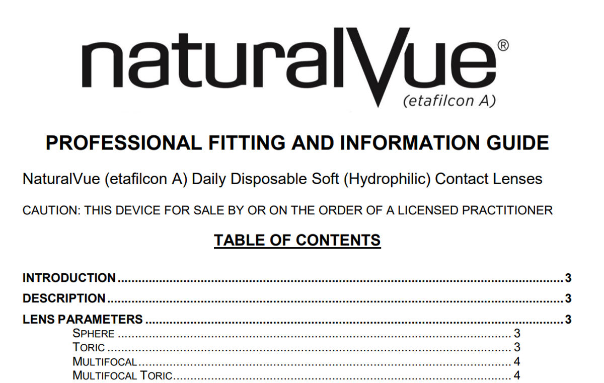 VTI NaturalVue Enhanced Multifocal Contact Lenses - Neurofocus Optics